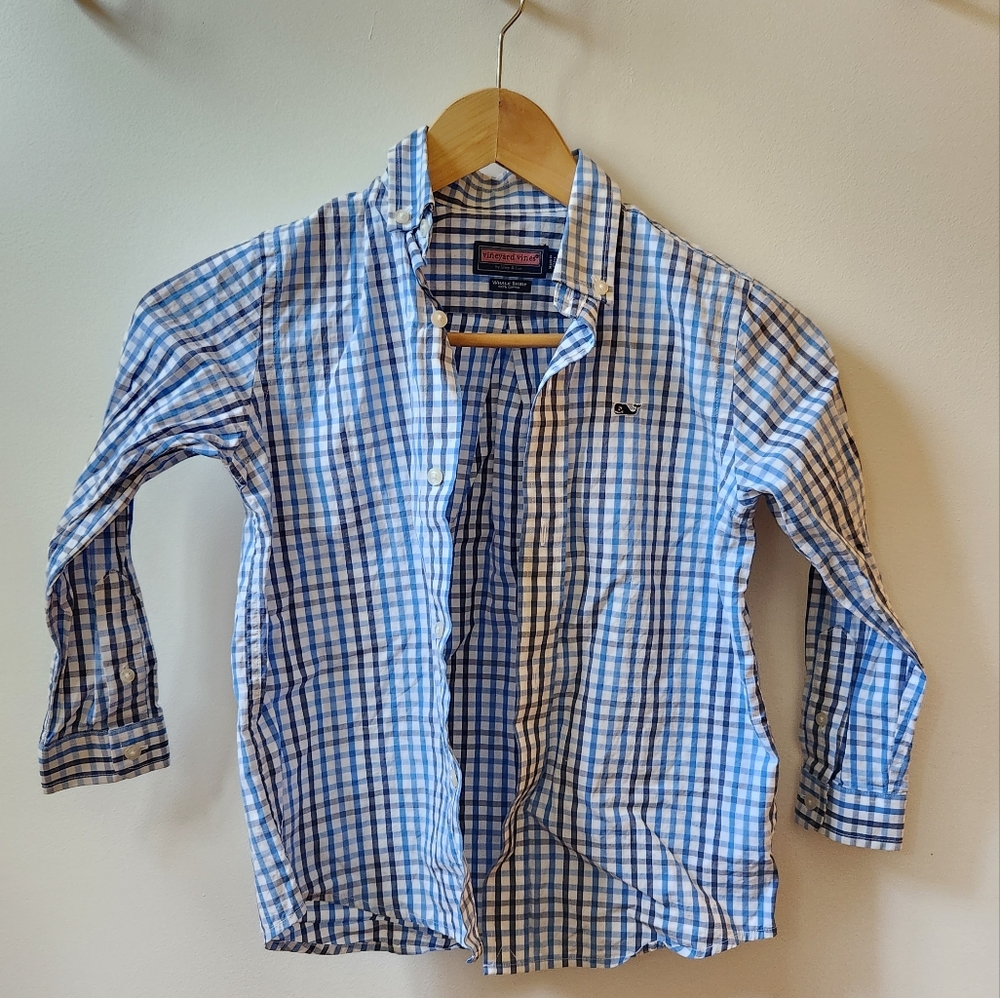 Vinyard Vines Boys Gingham Shirt Sz 4